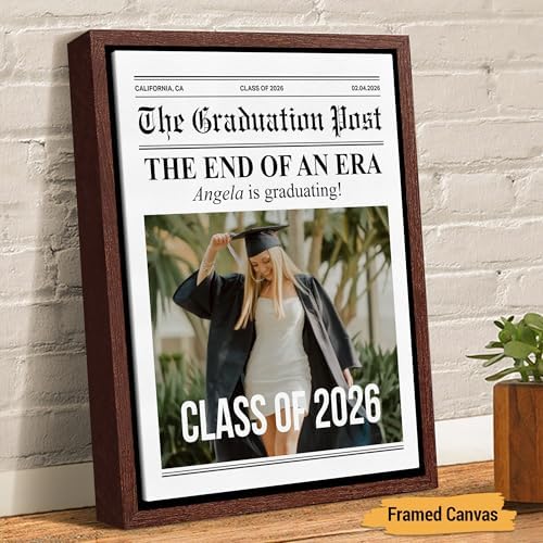 Personalized Graduation Newspaper with Photo Poster - Custom Any Year Class Frame Wall Art, Unique Graduation Gift for Him/Her, Friend, Family, Senior Night, High School or College Keepsake - Image 6