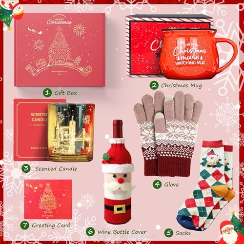 Christmas Gift for Women, Womens Christmas Gift 2026 Winter Mug for Coworker Best Friend Teacher, Merry Xmas Gifts Basket Set Unique Holiday Gift Ideas Burr Basket - Image 7
