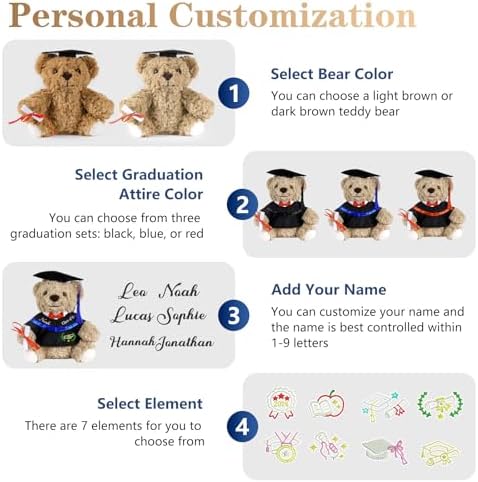 Personalized 2026 Graduation Teddy Bear with Name, Custom Stuffed Animal - Image 7