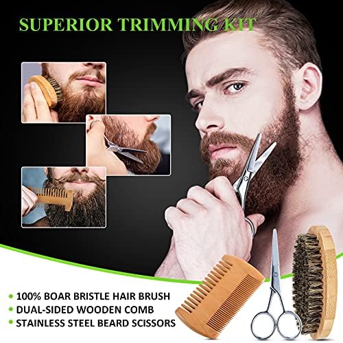 Beard Kit for Men Fathers Day Dad Gifts with Beard Wash, Beard Conditioner, Beard Oil, Beard Balm, Brush, Comb, Scissors, Storage Bag, Gifts for Men Dad Husband Boyfriend - Image 7