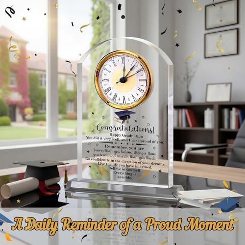Landical Graduation Gifts Acrylic Clock Sign for Men Women Congrat Grad Hat - Image 6