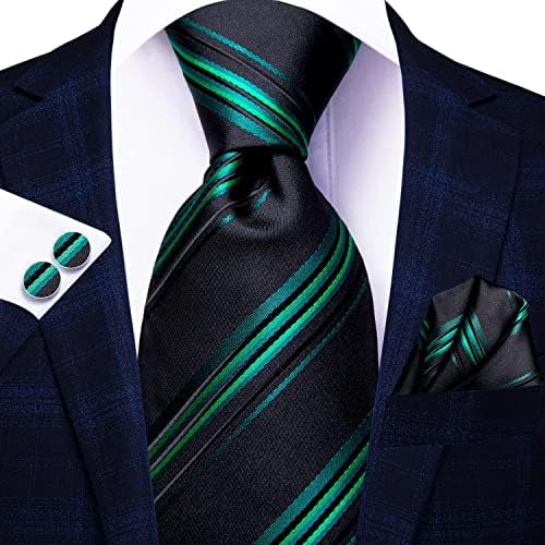 Hi-Tie Lot 5 Pcs Gift Box Mens Tie Set Necktie with Pocket Square Cufflinks Silk Neck Tie Collection - Image 7