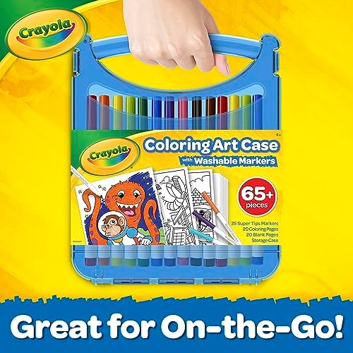 Crayola Super Tips Coloring Art Case with Coloring Pages, Kids Gift, 65+ Pieces, Packaging May Vary - Image 7