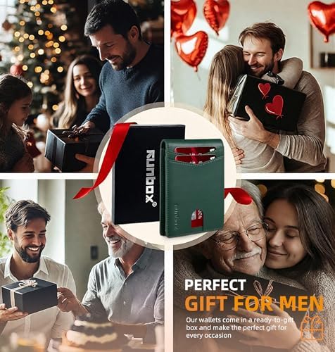 RUNBOX Wallet for Men -Slim Rfid Leather Mens Bifold Novelty Wallets 2 ID Window With Gift Box Men's Accessories - Image 7