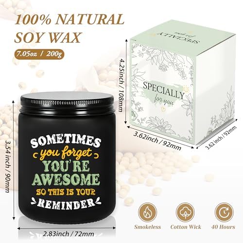 Birthday Gifts for Women, Christmas Thank You Encouragement Gifts for Daughter Wife Sister Mom Friend, Inspirational Office Gift for Coworker Employees, Funny Lavender Scented Candle - Black - Image 3