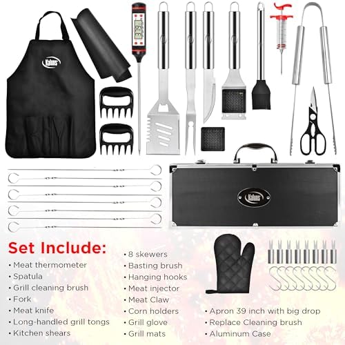 Kaluns BBQ Accessories, Complete Grill Set Dad Gifts for Fathers Day, 40 Pcs Premium Heavy Duty Stainless Steel Barbecue Grill Accessories for Outdoor Grill Gifts for Men - Image 7