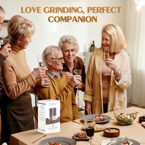 Electric Salt and Pepper Grinder Set Automatic Battery Pepper Mill Shakers Adjustable Coarseness Upgraded Larger Capacity with Led Home and Kitchen Appliances(Burgundy) - Image 6