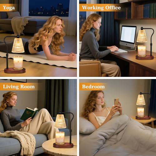 Imenlox Candle Warmer Lamp, with Remote Control, Timer & Dimmer, Adjustable Height, Christmas Birthday Mothers Day Gifts for Women Mom Her, House Warming New Home Thanksgiving Décor (Brown RC) - Image 7