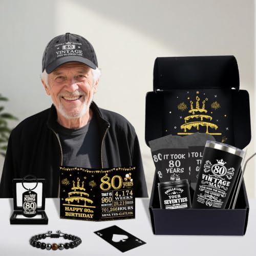 80th Birthday Gifts for Men Tumbler Set, Unique Gift for 80 Year Old Man - Image 6