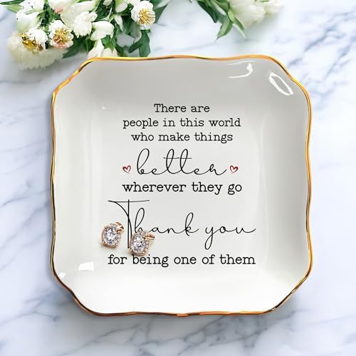OASSIE Thank You Gifts for Women, Retirement Gifts - 4x4 Ceramic Dish Tray - Image 6