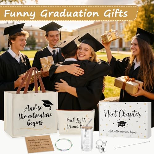 Lukeline 5 Pcs Graduation Gifts for Women,Practical Graduation Gift Include Tote Bag, Makeup Bag, Mug, Keychain, and Bracelet for College,High School Grads, Graduation Gifts Set for Her with Box - Image 7