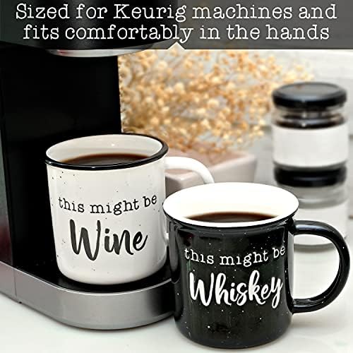 This Might Be Whiskey This Might Be Wine Mug Set of 2, 11 Ounce Couple Mug - Image 6