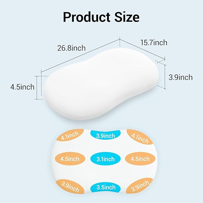 AIRSKY Soft Memory Foam Pillows,Side Sleeper Pillow, Cooling Neck Pillow for Sleeping, CertiPUR-US Certified, Odorless, Deep Sleep Pillow, Dreamers Relief,Low-Profile Edition,M1 (White)