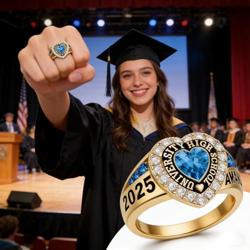 925 Sterling Silver 2026 Class Rings for women Men, Custom College High School Graduation Rings for Men 2026, Graduation Gifts for Her Him - Image 7