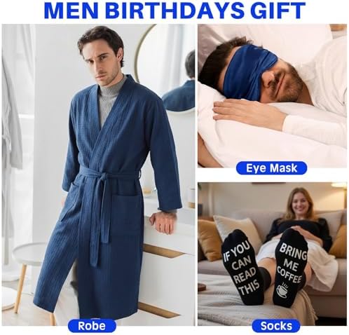 13 Pcs Birthday Gifts Baskets for Men Gifts Set for Christmas, Navy Blue - Image 6