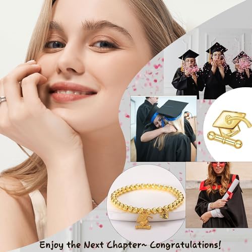 2026 Graduation Gifts, Graduation Gift for Her High School College Graduation Gifts for Teen Girls 5th 8th Grade Masters Degree Grads Initial Bracelets for Women Letter A-Z Charm Bracelet Daughter Niece Granddaughter Girlfriend Jewelry - Image 7