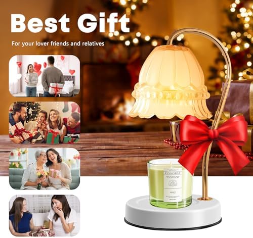 GEEZO Fragrance Candle Warmer Lamp,Electric Candle Warmer with Timer & Dimmer,Mom Christmas Birthday Gifts for Women, House Warming Gifts New Home Bedroom Decor - Image 6