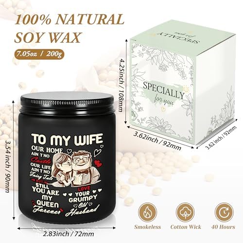 to My Wife Gifts - Birthday Gift for Wife from Husband, Christmas Gifts for Her, Anniversary Valentine's Day Wedding Bride Present, Romantic Lavender Scented Candle - Black - Image 3