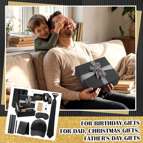 AmazingSpark 12 Pcs Men Gift Basket Tumbler Wallet Hat,Retro Gift Box - Image 6