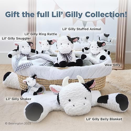 Bearington Collection Lil' Gilly 5.5 in Cow Baby Rattle - Baby Wrist Rattles - Plush Rattles Gift for Newborn - Image 6