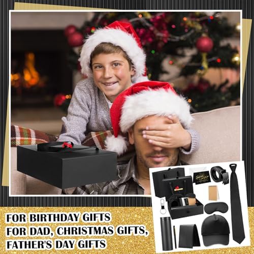 AmazingSpark 12 Pcs Men Gift Basket Tumbler Wallet Hat,Flower Gift Box - Image 6