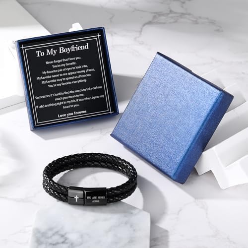 Christian Bracelet for Men, Bible Verse Leather Cross Gift for Men - Image 6