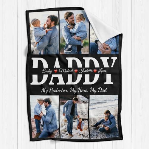 inkArts Fathers Day Personalized Gifts for Dad from Daughter Son Gifts for Dad Custom Blankets with Photo, Personalized Photo Blankets Customized Blanket with Picture - Image 7