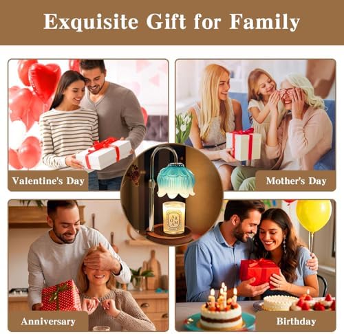 GEEZO Fragrance Candle Warmer Lamp,Electric Candle Warmer with Timer & Dimmer,Mom Christmas Birthday Gifts for Women, House Warming Gifts New Home Bedroom Decor - Image 6