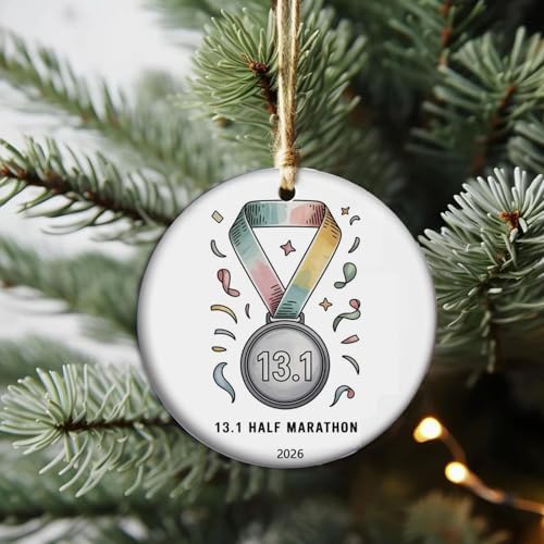 2026 Half Marathon Ceramic Keepsake, 13.1 Miles Running Achievement Gift, Inspirational Finisher Medal Memorial, Personal Best Commemorative Gift for Runners - Image 3