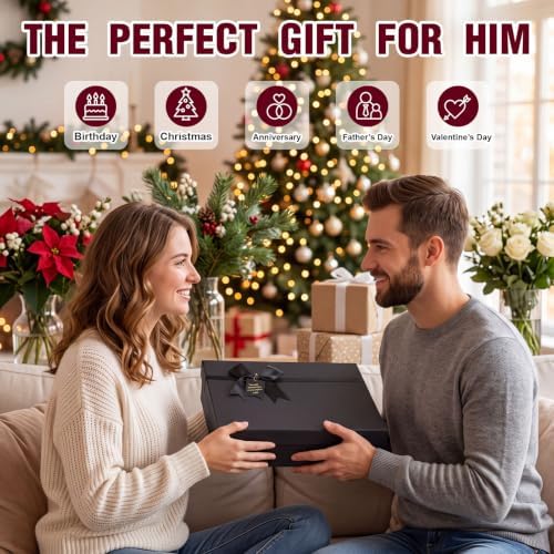 9 Pcs Birthday Gifts for Men Beard Care Set for Him,Wine Red - Image 7