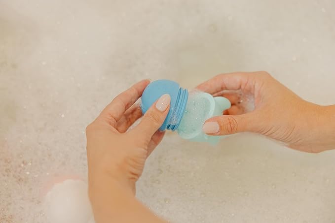 Copper Pearl 3-Piece Squirtie Bath Toy Set: Mix-and-Match Water Squirters, Safe Silicone Floating Bath Toys for Babies and Toddlers, Enhances Fine Motor Skills, Easy Clean, Ages 9m+