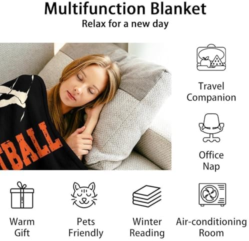 Mercuryelf Basketball Throw Blanket - Soft, Fuzzy & Warm - 30x40 Inches Small Blankets for Lap, Crib - Black Sports Funny Throws Gift for Basketball Lovers - Image 6