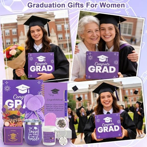 Ithmahco Purple Graduation Gift Basket For Her 2026,11-Piece Grad Gifts Set With Tumbler, Notebook, Keychain, Best Graduation Spa Self Care Gift Box For High & Middle School College Women Girls Nurse - Image 7