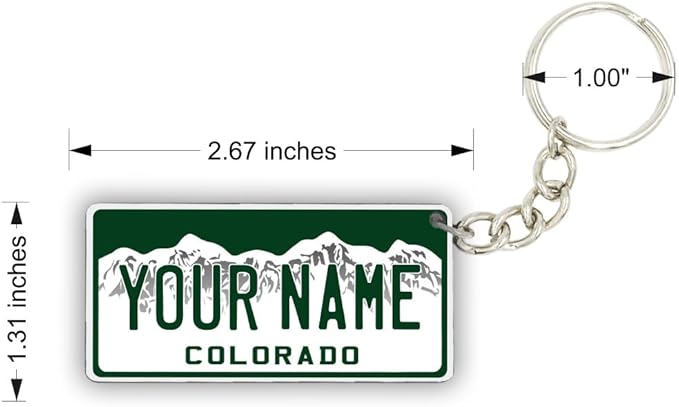 License Plate Keychain - Personalized - All States Multicolor