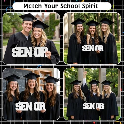 Senior 2027 Table Centerpiece Sign - Class of 2027 Graduation Table Decor - 15" Large Wooden Letter Sign for Party Decor, Photoshoot Props, High School & College Graduation Supplies (Black) - Image 6