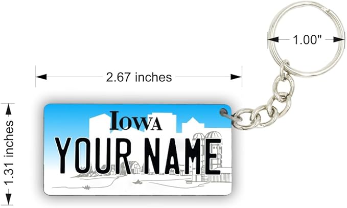 License Plate Keychain - Personalized - All States Multicolor