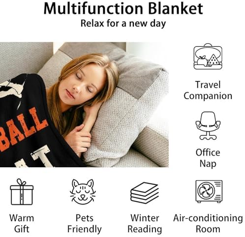 Mercuryelf Custom Basketball Throw Blanket - Soft, Fuzzy & Warm - 50x60 Inches Flannel Blankets for Living Room, Sofa - Black Sports Funny Throws Gift for Teens - Image 6