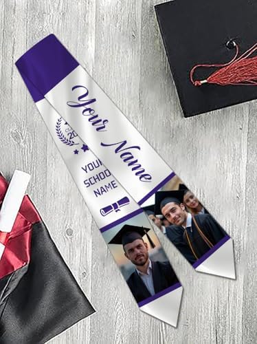 Dicodes Custom Graduation Stole Class of 2026 Personalized Graduation Sash Graduation Gift and Keepsake with Photo Text - Image 7
