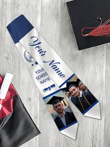 Dicodes Custom Graduation Stole Class of 2026 Personalized Graduation Sash Graduation Gift and Keepsake with Photo Text - Image 7