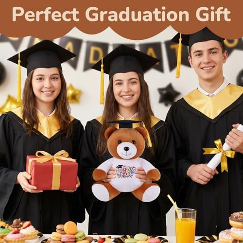 Blank Bear with Graduation Cap Toys Autograph Stuffed Teddy Bear Class of 2026 Graduated Plush Stuffed Teddy Animal for Graduation Day Gift(Grad Bear) - Image 7