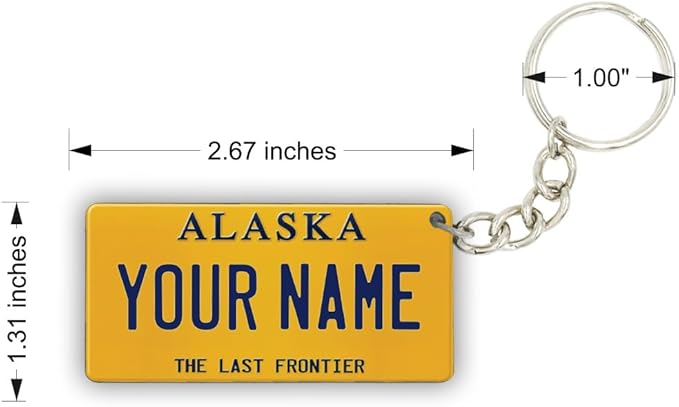 License Plate Keychain - Personalized - All States Multicolor
