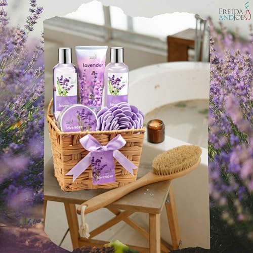 Lavender Bath and Body Gift Set for Women in Wicker Basket - Image 7