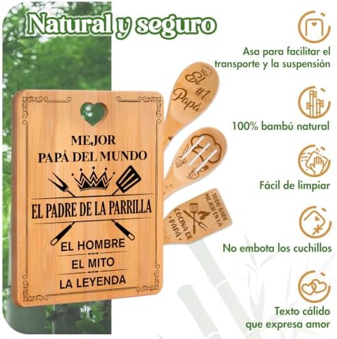 Spanish Dad Cutting Board Set Regalos para Papá en Español - Image 7