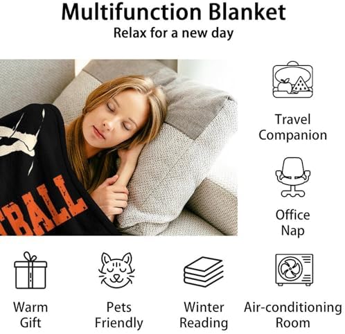 Mercuryelf Basketball Throw Blanket - Soft, Fuzzy & Warm - 50x60 Inches Flannel Blankets for Living Room, Sofa - Black Sports Funny Throws Gift for Teens - Image 6