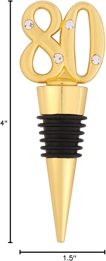 24-Pack 80 Wine Bottle Stopper for 80th Birthday Party Decoration 80 Years Old Wine Stopper Fun Gift for Wine Lovers (Gold 80th)
