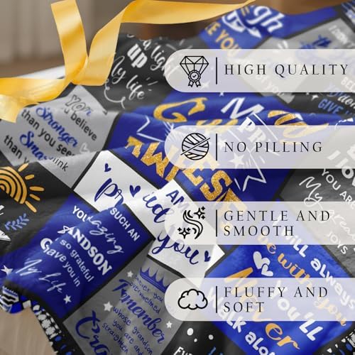 Grandson Gifts from Grandma, Blanket for Grandson 60"x50" Soft Throw - Image 7