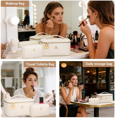 Personalized Initial Travel Makeup Toiletry Bag Gifts for Women - Image 7