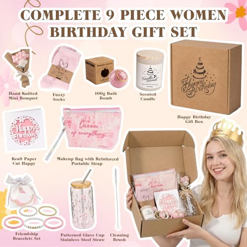 Birthday Gifts for Women, Happy Birthday Gift Box, Pink Floral - Image 6