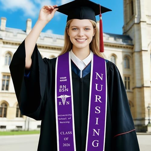 D-Story RN Graduation Stole Custom Nursing Stole Registered Nurse BSN MSN Graduation Sash Class of 2026 - Image 6