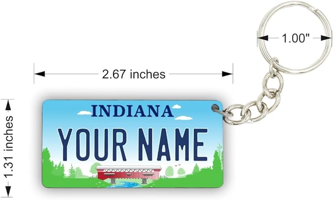 License Plate Keychain - Personalized - All States Multicolor